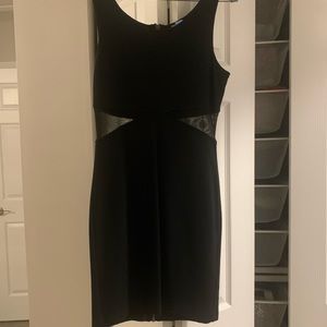 Black mini dress with sheer sides